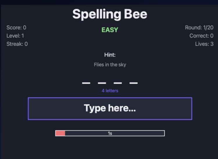 Spelling Bee - Free Online Game