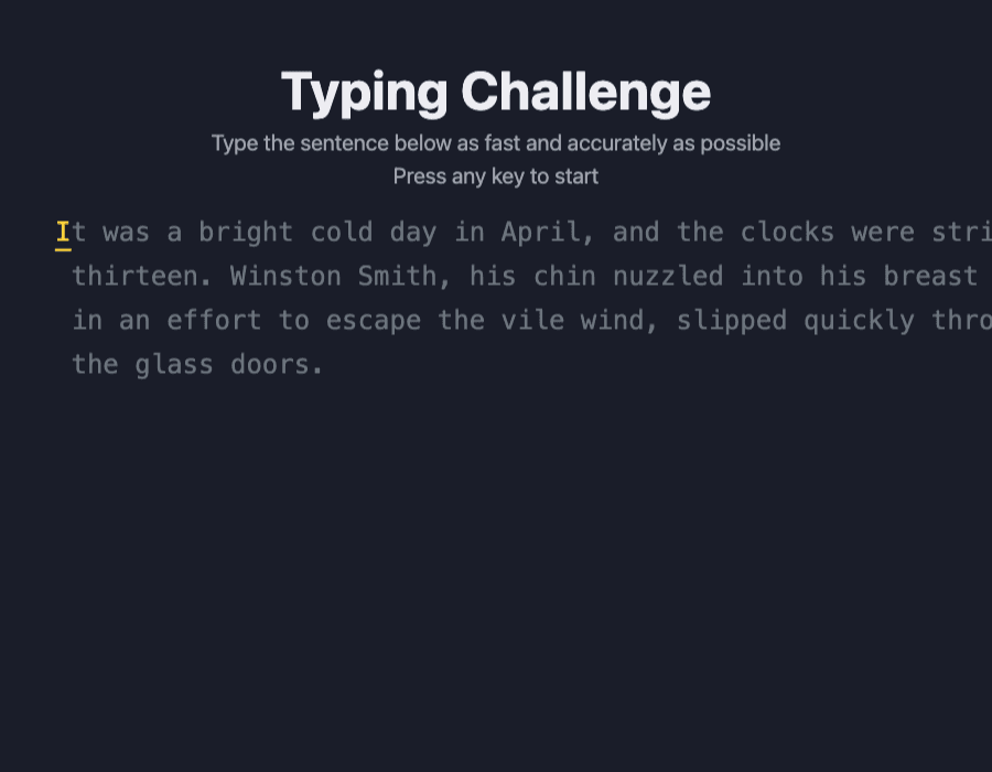 Typing Challenge - Free Online Game